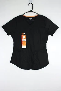 Women's Scrubstar Core Essentials Stretch V-Neck Scrub Top Black Small - Picture 1 of 4