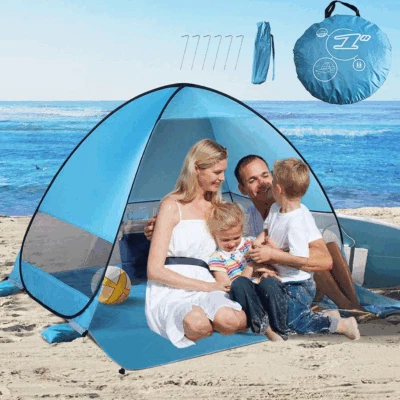 Pop Up Portátil Playa Toldo Parasol Refugio Exterior Camping Pesca Tienda Malla Foto 1 de 4