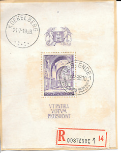 Belgium Stamp 1938 Basilica Koekelberg 5F + 5F Minisheet Violet