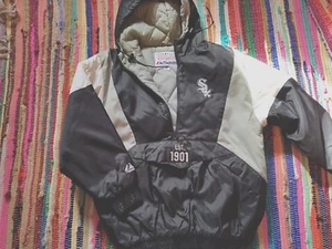 Majestic Chicago White Sox Youth Vintage Jacket  Sz XS Black and Grey - Picture 1 of 9