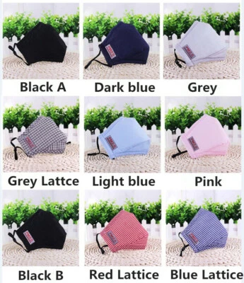 Reusable Cotton Face Mouth Mask Adult with Filters Pocket and 2 PCS Filters - Image 1 of 4