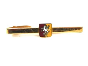 Vintage Pegasus Horse Red & Yellow Flag Tie Clasp by Hickok USA - Picture 1 of 3