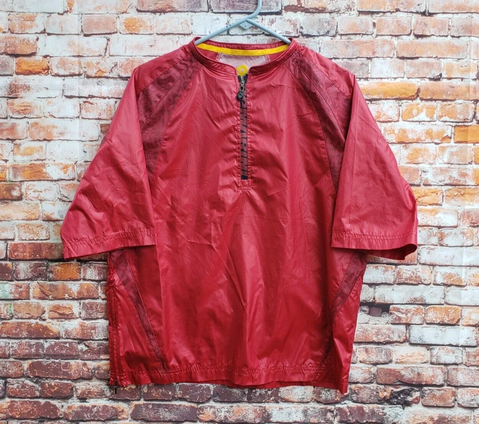 🔥 DeMarini Quarter Zip Red Lightweight Windbreaker Shirt Jacket Youth Large L - Image 1 of 4