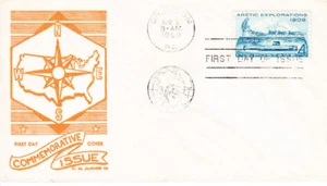 C.G. Junior III Red Cachet FDC #1128 Arctic North Pole Peary 50th 1959 - Picture 1 of 1