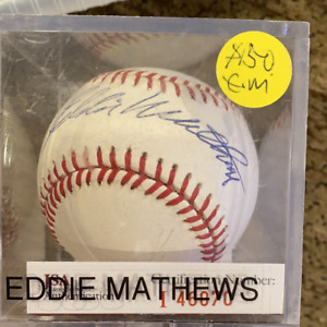 Eddie Mathews autographed MLB baseball JSA