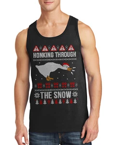 Camiseta sin mangas Honking Through The Snow Goose fea Navidad para hombre - Imagen 1 de 7