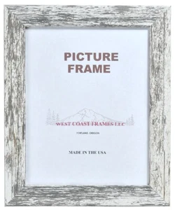 261605 White Shabby Chic MDF Picture Frame - Clear Glass - Picture 1 of 1