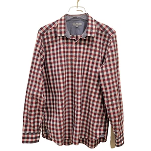 Ted Baker London rot kariertes Button-Down Freizeithemd für Herren Größe 4 Riegelärmel gebraucht, in einwandfreiem Zustand - Bild 1 von 7