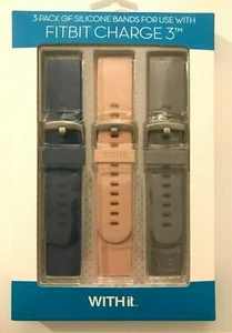 CON PAQUETE DE 2 BANDAS DE SILICONA PARA FITBIT CARGA 3. 1 BANDA ROSA Y 1 AZUL - Imagen 1 de 3
