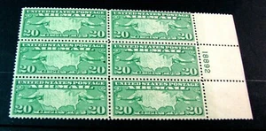 US Plate Block Stamp Scott# C9 Map and Two Mail Planes 1927 MNH L471 - Picture 1 of 1