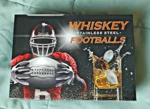 Whiskey Stainless Steel Footballs Drink Coolers - Set of 6 Reuseable New - Picture 1 of 10