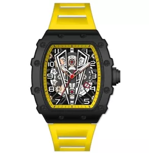 Topmarke Megir Herren Armbanduhr Datum Quarz Silikon Gelb - Bild 1 von 10