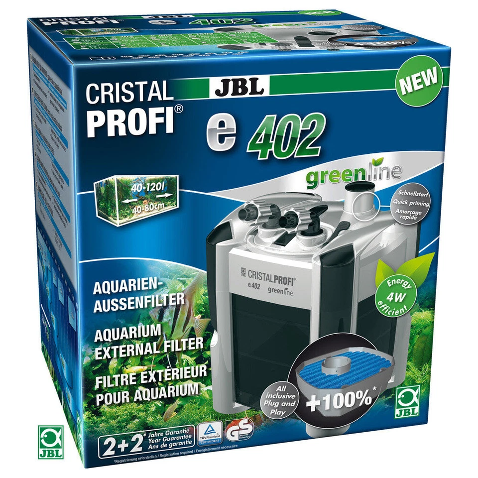 JBL CristalProfi E402 Greenline Filtre Externe 450 L/H Pour Aquariums 40-120 L - Photo 1/3