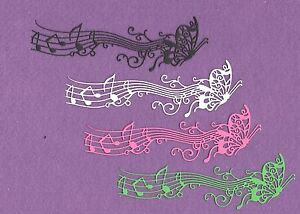BUTTERFLY MUSIC die cuts scrapbook cards