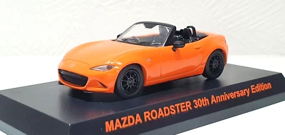 Kyosho 1/64 MAZDA ROADSTER RF 30th Ann Ed NARANJA TAPA ABIERTA modelo de coche fundido a presión sin usar, en caja Foto 1 de 4