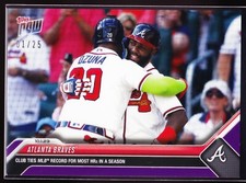 Atlanta Braves Marcell Ozuna Acuna Tie HR Record 2023 TOPPS NOW #956 Purple /25