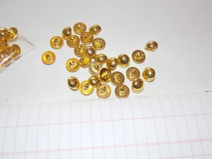 5pk 13mm fancy gold dome bridal crystal gem dress coat shirt button sew on - Picture 1 of 1