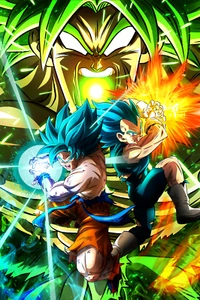 Dragon Ball Super Vegeta Blue & Goku Blue mit Broly POSTER 24 x 18" SÜSS! - Bild 1 von 2