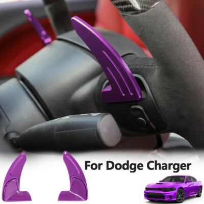 Purple Steering Wheel Shift Paddle Extended Shifter Trim for Dodge Charger 2015+ Foto 1 de 4