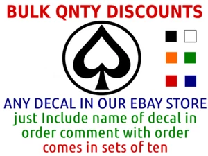 Bulk Quantity Wholesale Vinyl Decal Car Sticker sets of 10 CHOOSE SIZE COLOR - Picture 1 of 1