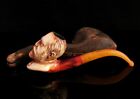 Rare antique Meerschaum and amber pipe, King Edward, larhe