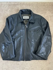 M. Julian Wilson Black Leather Jacket Coat Removable Liner Sz 2XL XXL Biker Zip - Picture 1 of 4