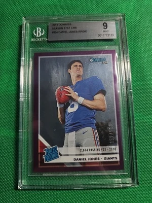 2019 PANINI DONRUSS #304 DANIEL JONES Beckety 9 MINT SEASON STAT LINE #79/500 RC - Image 1 of 2