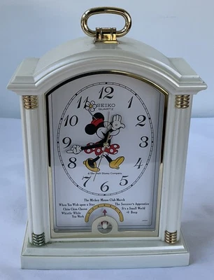 Vintage Anos 90 Seiko Quartzo Disney Musical Minnie Mouse Relógio Despertador Manto - Imagem 1 de 4