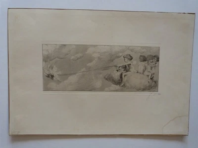 Joseph Uhl 1877-1945 "Scherzo". Um 1910.  Radierung UK - Bild 1 von 4