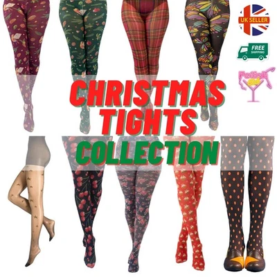 Christmas Pattern Tights Collection Pamela Mann Xmas Multiple Printed Pantyhose