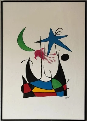 LITOGRAFÍA ABSTRACTA CUBISTA MODERNA ORIGINAL JOAN MIRO ARTE CUBISMO AÑOS 60 Foto 1 de 4