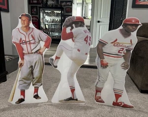 Lot Of 3 Stan Musial Bob Gibson Lou Brock St. Louis Cardinals Standup Display - Picture 1 of 5