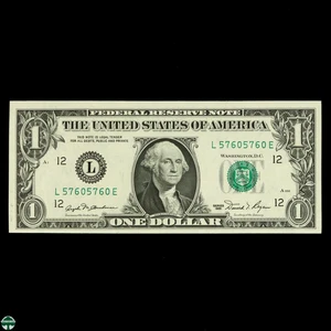Series of 1981 $1 Federal Reserve Note FR L - FANCY SN 57605760 Repeater - Picture 1 of 6