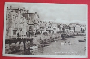 OLD Postcard WHARF ROAD ST IVES CORNWALL - Picture 1 of 2