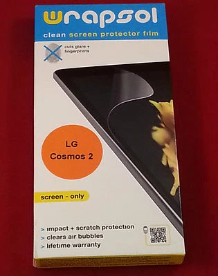 Wrapsol CUPHLG039-SO Clean Screen Protector Film for LG Cosmos 2, New in Box - Image 1 of 2