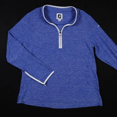 Pulôver feminino Footjoy 1/4 zíper azul tamanho XL - Imagem 1 de 4