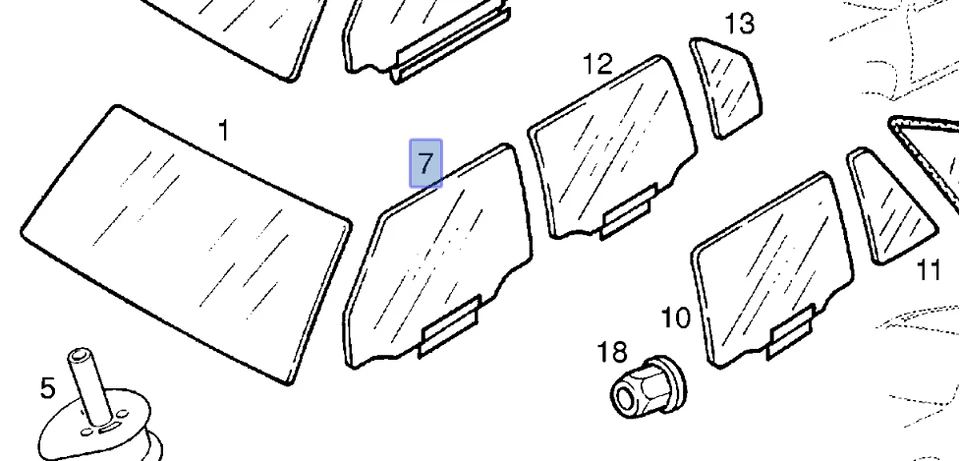 Window Front Door Right Green Tinted for Opel Kadett E 90239814 OEM Foto 1 de 1