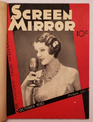 Screen Mirror Magazine 1930-1931 Myrna Loy~Clara Bow~Mickey Mouse~Dietrich - Image 1 of 4
