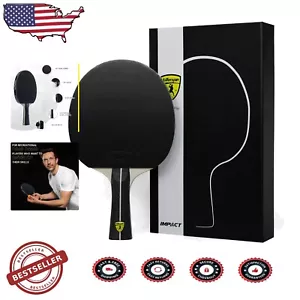 Lightweight Black Ping Pong Racket Set with Paddle and Balls - Gift-Ready Design - Picture 1 of 9