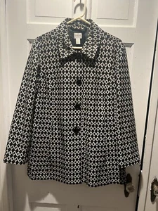 Chicos  BLACK & SILVER JACKET  Fully Lined SIZE 3 - Picture 1 of 3