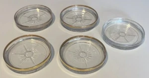 Sottobicchiere vintage in vetro bordato oro 14k modello starburst MCM retrò indossato - Foto 1 di 15