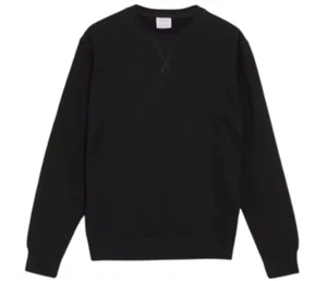Ex M&S Men's 100% Cotton Long Sleeve Sweatshirt Crew Neck Black Size 4XL - Picture 1 of 2