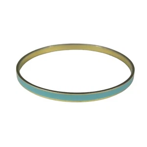 Blue Enamel Bracelet Goldtone Bangle Jewelry Narrow Spacer Fashion - Picture 1 of 8