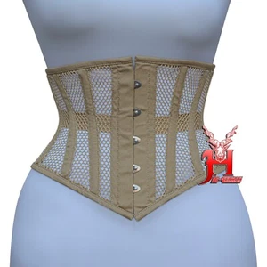 UnterbrustKorsett corsage Baumwolle Schwarz  Netz Underbust Nude Mesh Corsets - Bild 1 von 6