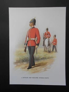 MILITARY PRINT- VICTORIAN ARMY 1888- IST BN WEST MELBOURNE BY ARTIST H BUNNETT - Picture 1 of 1