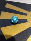 Mtg D20 Spindown Life Counter Die/Dice - Coldsnap - Green Marble/White Print