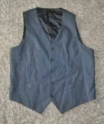 Traje Chaleco Para Hombre Axista Gris Claro Cuadros Pin Rayas A Medida 5 Botones $60-talla L Foto 1 de 4