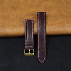 Burgundy Leather Watch Band Strap Quick Release Men Gold Buckle 18mm 20mm 22mm