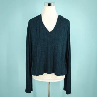 Athleta размер средний M гармонии позы толстовка с капюшоном бирюзовый ребристый длинным рукавом активный топ - Изображение 1 из 4