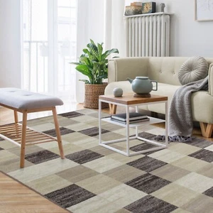 Rockaway Geometric Checkered Transitional Soft Large Indoor Area Rug Or Runner - Picture 1 of 25